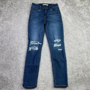 Levi's Jeans Women's 25 Blue 721 High Rise Skinny Dark Denim